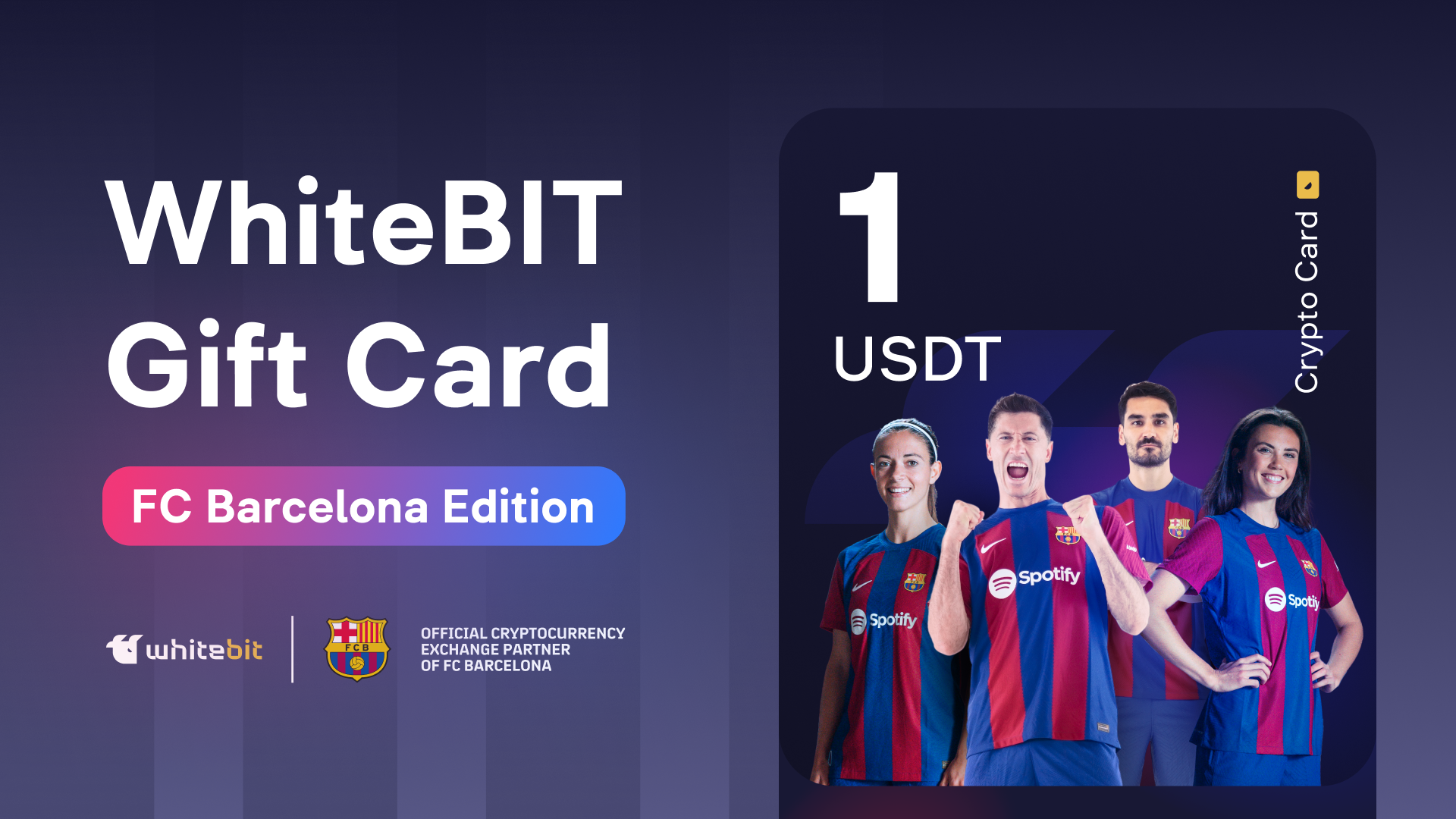 WhiteBIT - FC Barcelona Edition - 1 USDT Gift Card 1.39 $