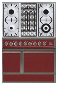 Photo Kitchen Stove ILVE QDC-90B-MP Red