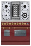 ILVE PDN-90B-MP Red Kitchen Stove