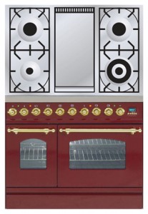 Photo Kitchen Stove ILVE PDN-90F-MP Red