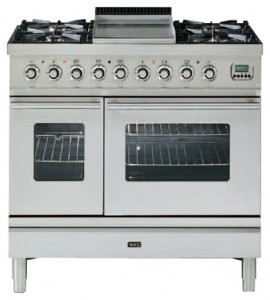 φωτογραφία Σόμπα κουζίνα ILVE PDW-90F-VG Stainless-Steel