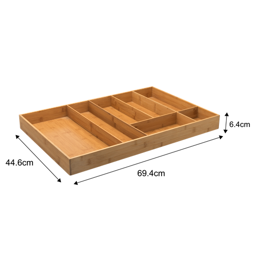 Лоток для столовых приборов 7 отсеков Delinia 44.6x69.4x6.4 см бамбук цвет бежевый фотография