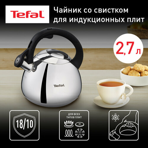 Чайник для всех видов плит Tefal Duetto+ N4180110 2,7 л нержавеющая сталь, индукционное дно фотография