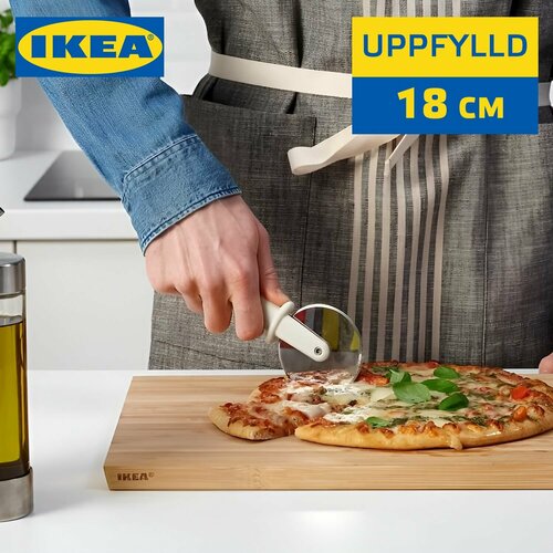 Нож для пиццы и теста круглый, пиццерезка IKEA UPPFYLD, 18 см, круглое лезвие, нержавеющая сталь, для выпечки фотография