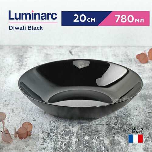 фотография Тарелка глубокая Luminarc Diwali Black для супа, 20 см, 780 мл, купить за 589 р