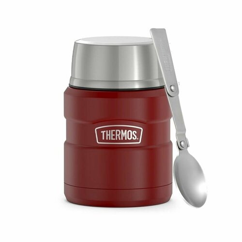 THERMOS 0,47л KING SK3000, карминно-красный - безупречное качество с 1904 (SK3000 MRR) термос для еды с ложкой, с широким горлом фотография