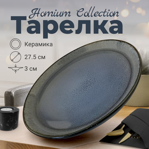 фотография Тарелка Homium Collection, керамическая тарелка, D27.5см, цвет голубой, купить за 1230 р