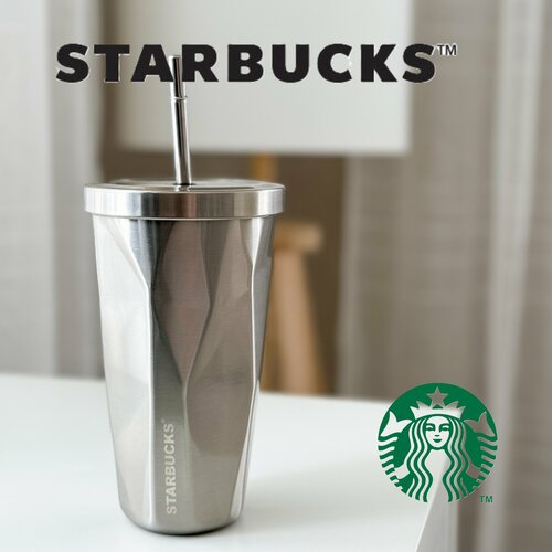 Стакан Starbucks Steel Limited Edition 473 мл с трубочкой и крышкой фотография