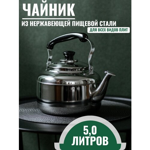 Чайник для всех видов плит Whistling Kettle 5л, нержавеющая сталь фотография