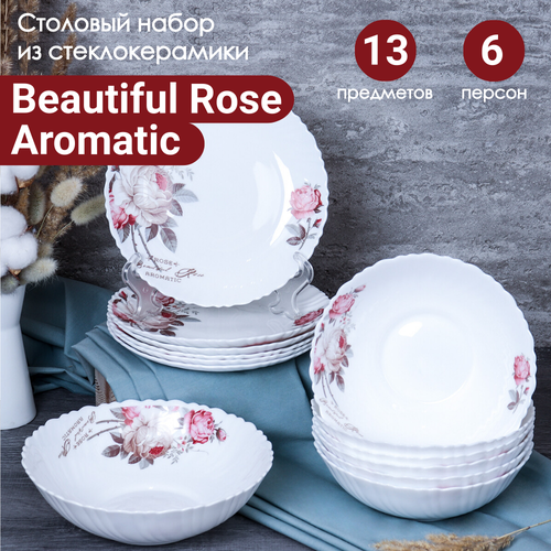 Столовый набор посуды серии «Beautiful rose aromatic» - 13 предметов на 6 персон фотография