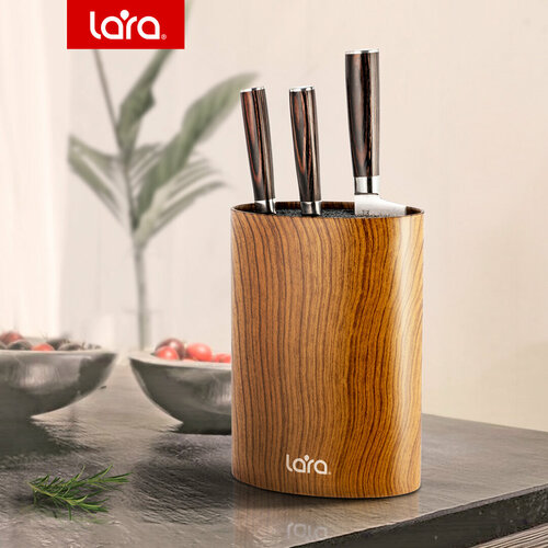 фотография Подставка для ножей LARA LR05-101 Wood/ универсальная/ овальная/ Soft touch, купить за 917 р