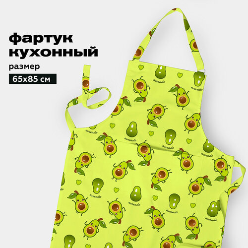 Фартук кухонный женский 65х85 с карманом Авокадо Crazy Getup рис 16587-1 Avocado фотография