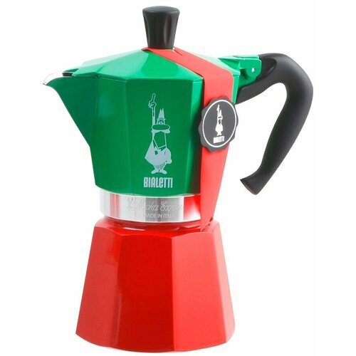 Гейзерная кофеварка Bialetti Moka Express Italia Collection, 130 мл0.13 л, tricolore фотография