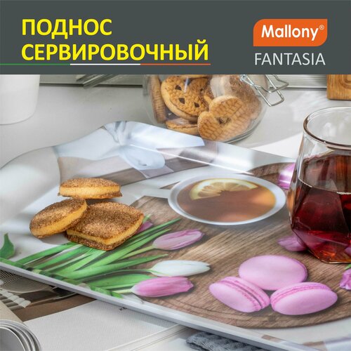 фотография Поднос Mallony Fantasia 008258 разноцветный, 1 шт., купить за 422 р