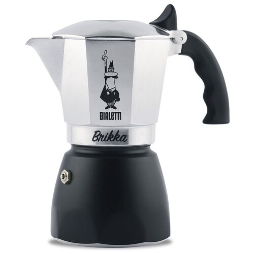 Гейзерная кофеварка Bialetti New Brikka 0007314, 150 мл0.15 л, черный/серебристый фотография