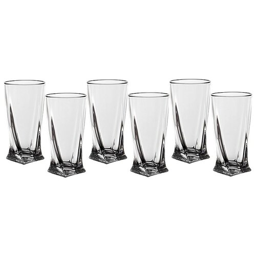 Набор стаканов Crystalite Bohemia Quadro tumbler 2K936/350, 350 мл, 6 шт., прозрачный фотография