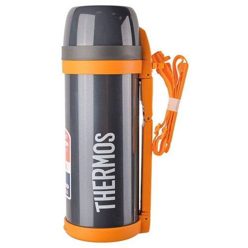 Классический термос Thermos Vacuum Flask, 2 л, серый/оранжевый фотография